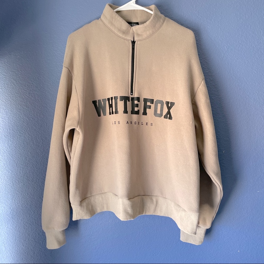 White Fox Boutique High Standard Zip Front Sweater Mocha